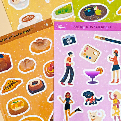 Colorful Glitter Shining Journal Sticker Sheets