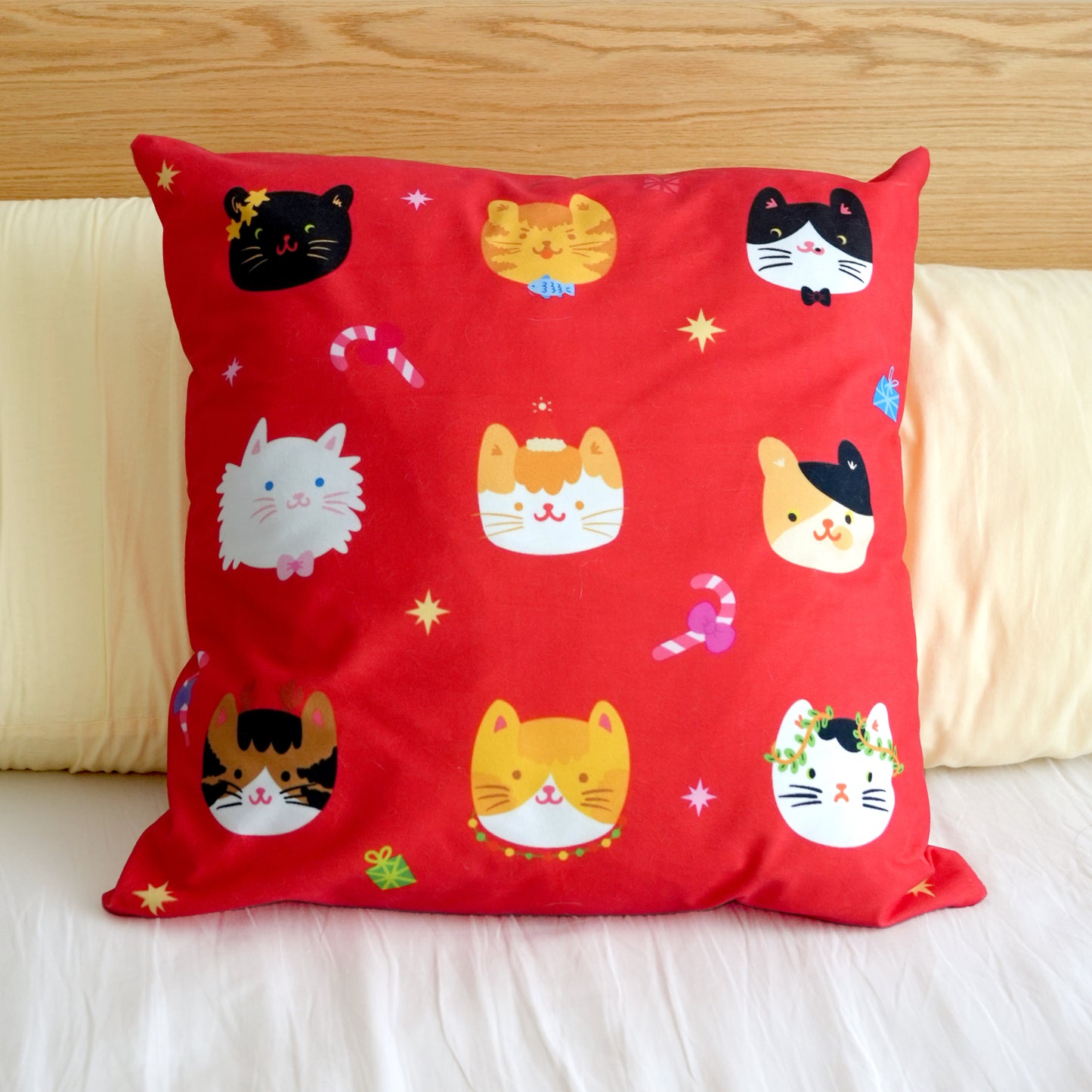 Festive Cats and Dogs Pattern Pillow Covers